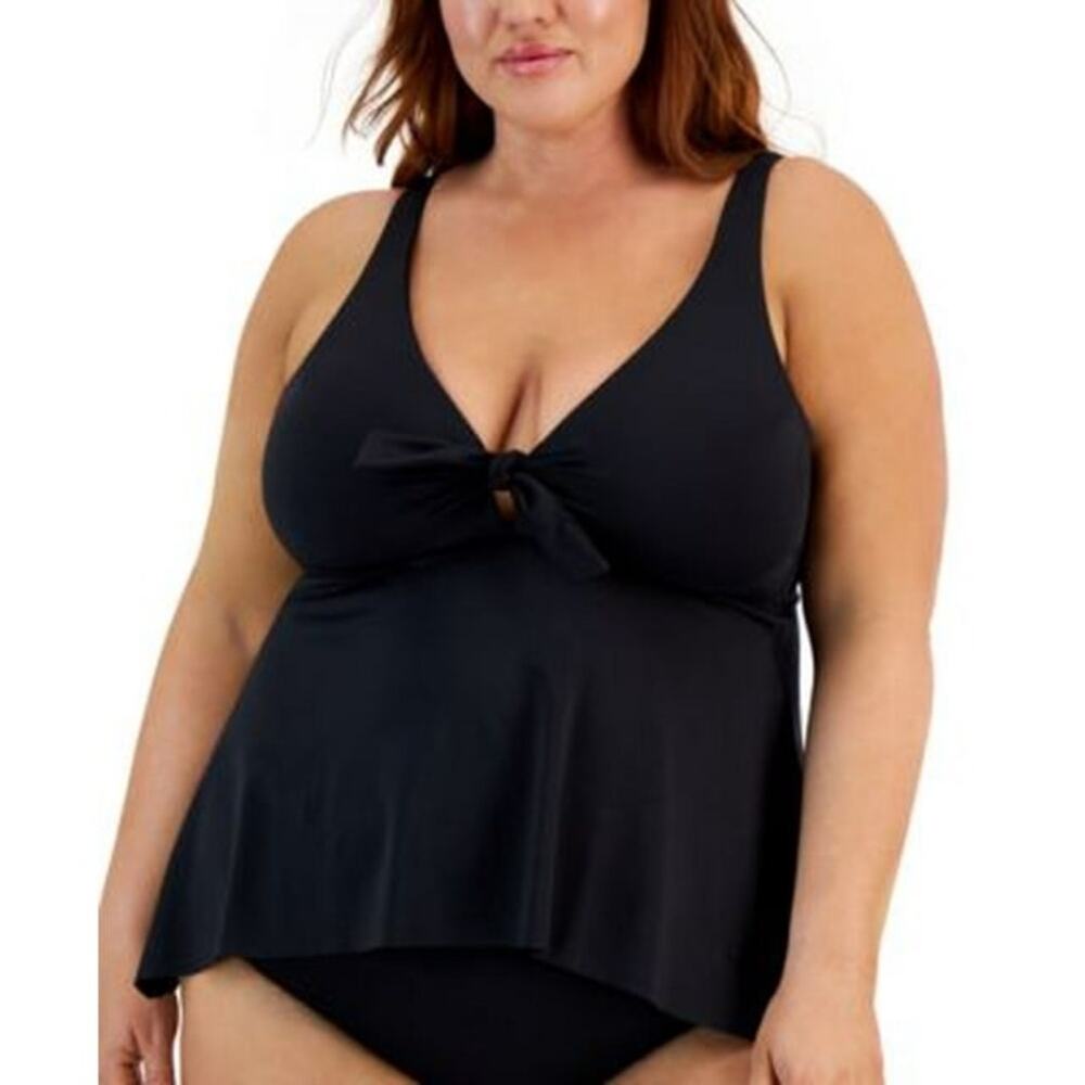 Becca Color Code Flounce Tankini top black - 3X
